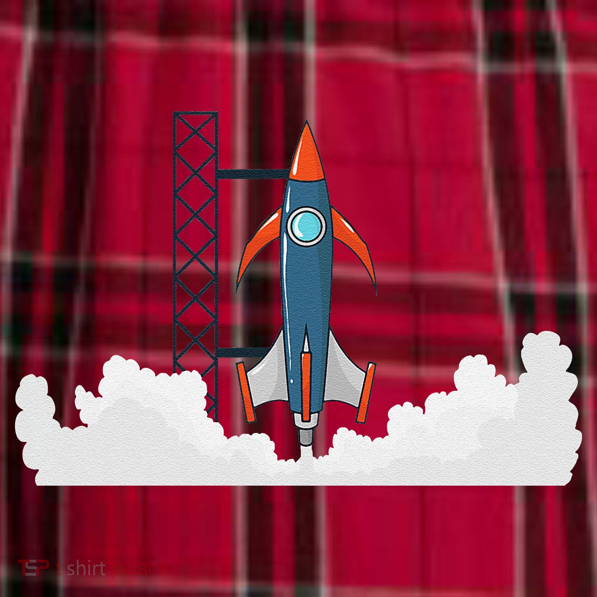 Rocket Launch Into Space Men's Flannel Plaid Pajama Pants
