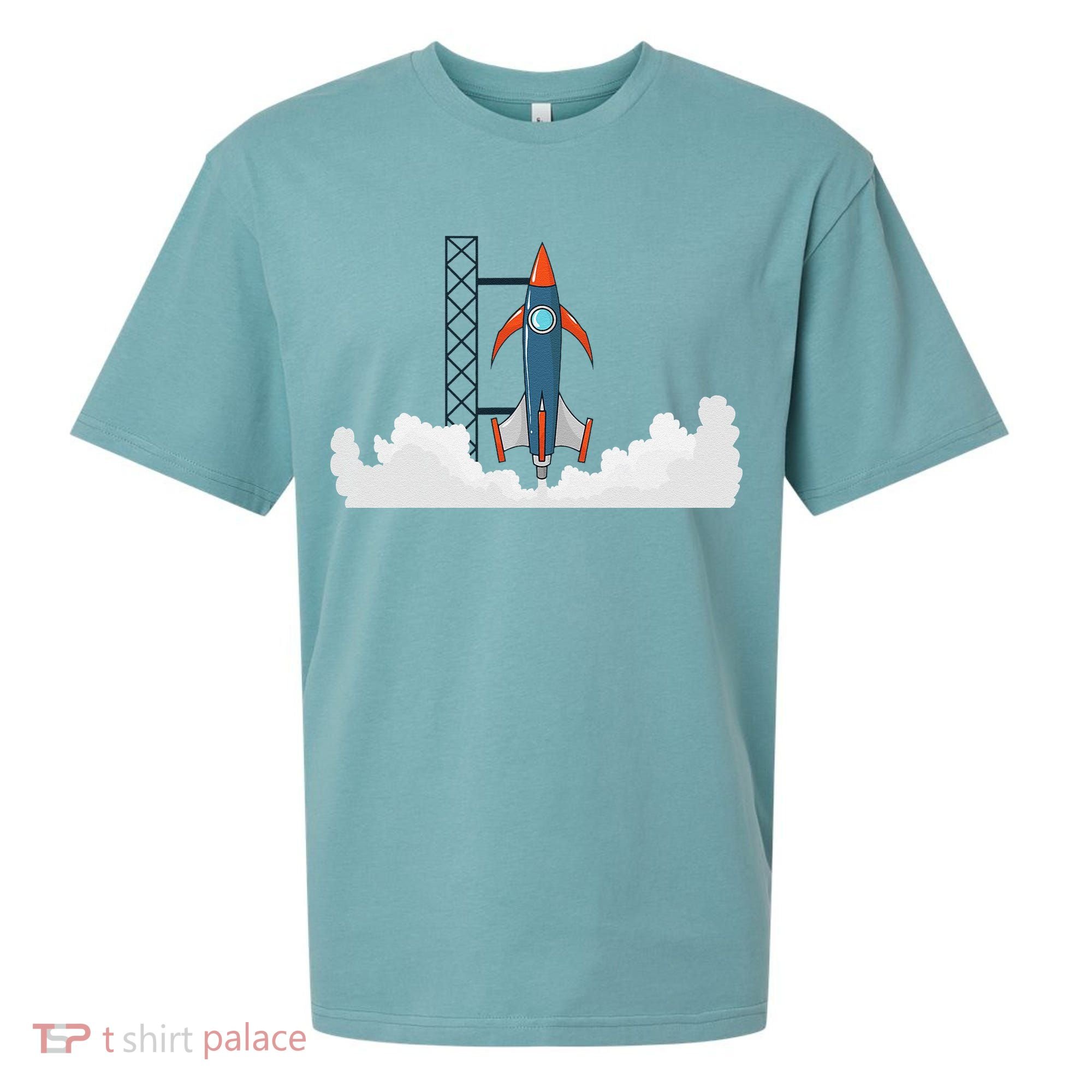Rocket Launch Into Space Sueded Cloud Jersey T-Shirt