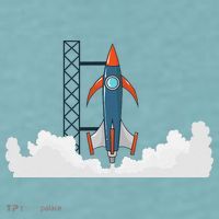 Rocket Launch Into Space Sueded Cloud Jersey T-Shirt thumb 2