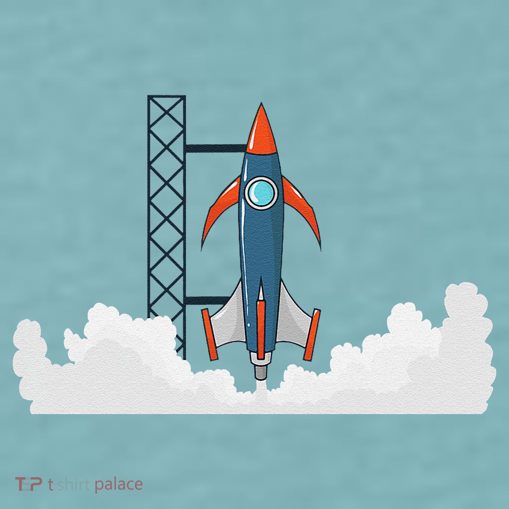 Rocket Launch Into Space Sueded Cloud Jersey T-Shirt