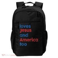 Retro Loves Jesus And America Too Backpack thumb 0