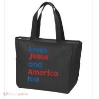 Retro Loves Jesus And America Too Tote Bag thumb 3