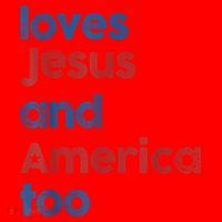 Retro Loves Jesus And America Too Santa Hat thumb 1