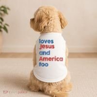 Retro Loves Jesus And America Too Doggie Tank thumb 2