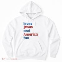 Retro Loves Jesus And America Too Hoodie thumb 0