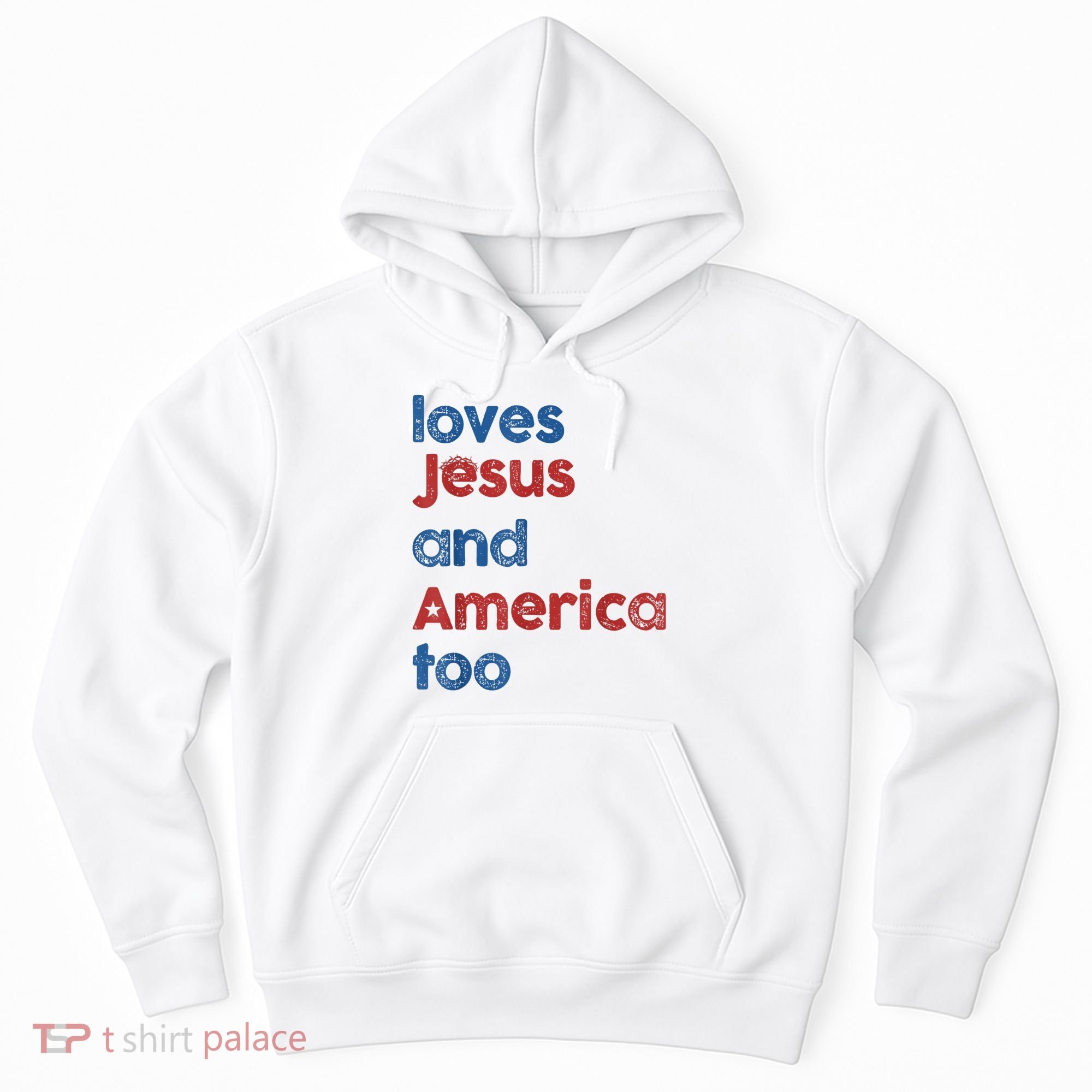 Retro Loves Jesus And America Too Hoodie