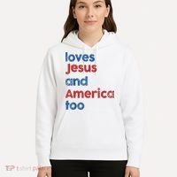 Retro Loves Jesus And America Too Hoodie thumb 5