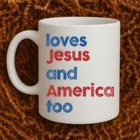 Retro Loves Jesus And America Too Coffee Mug thumb 2