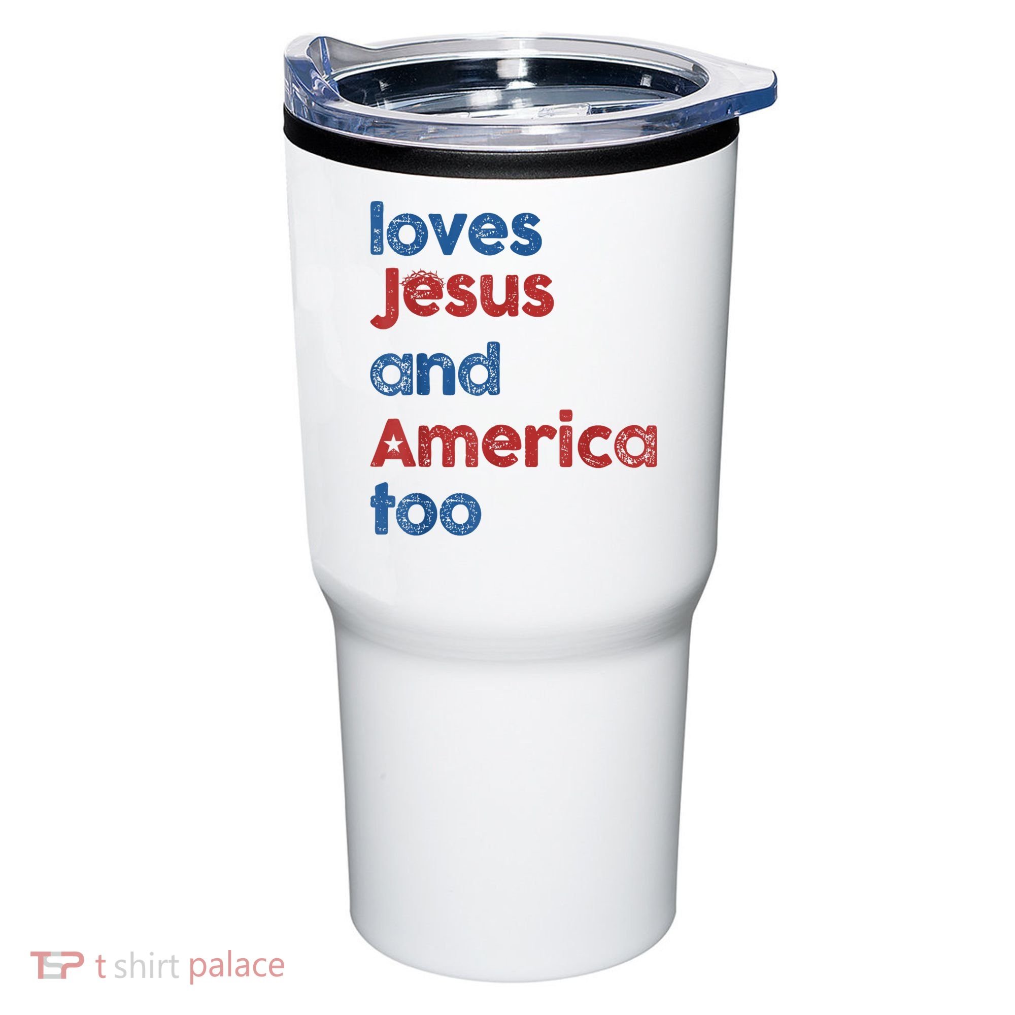 Retro Loves Jesus And America Too Tumbler