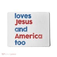 Retro Loves Jesus And America Too Mousepad thumb 0