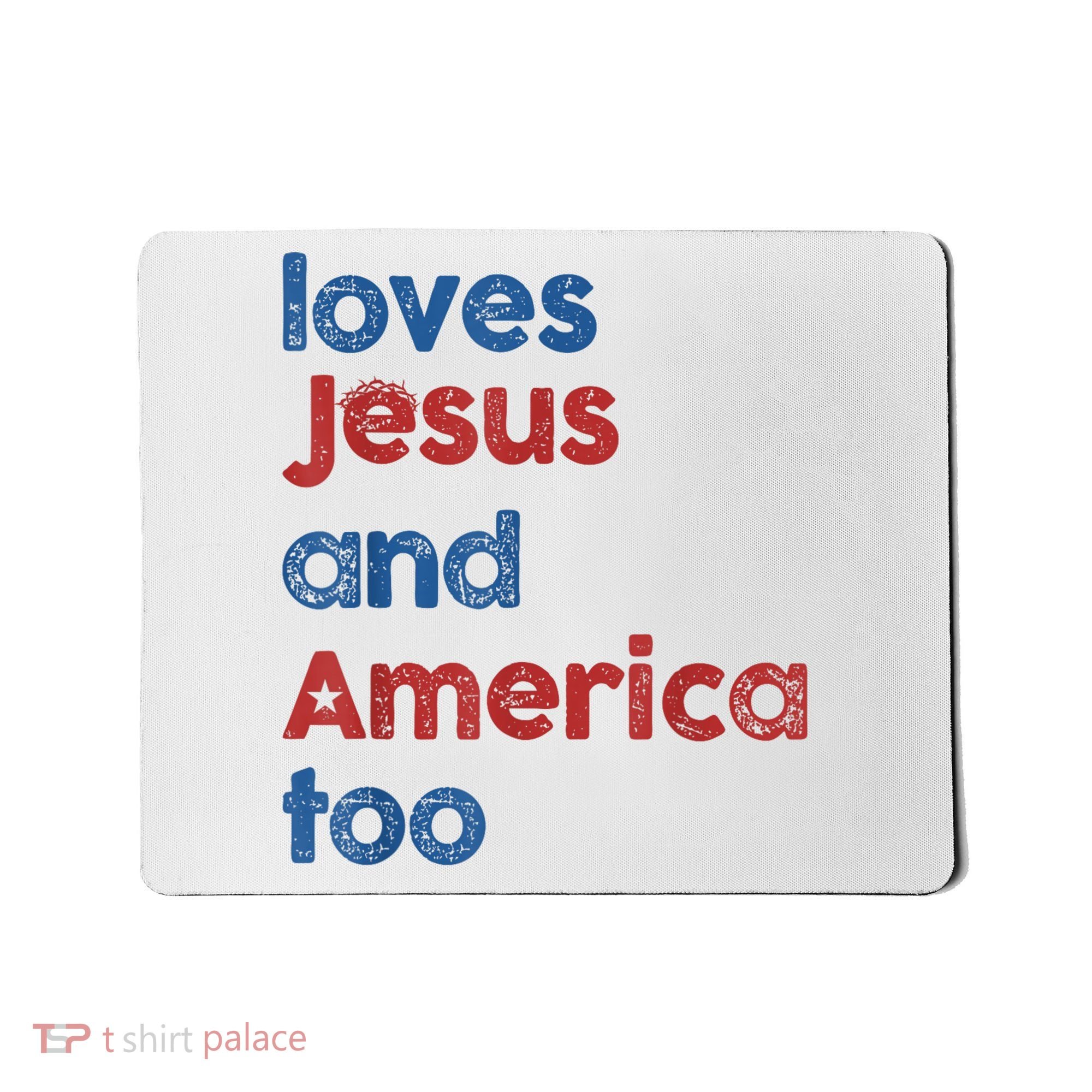 Retro Loves Jesus And America Too Mousepad