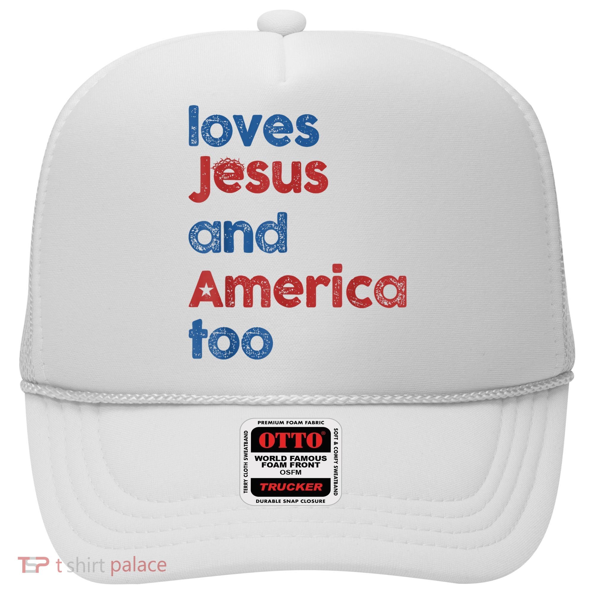 Retro Loves Jesus And America Too Hat