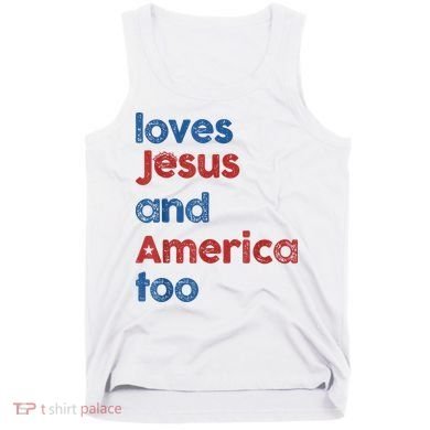 Retro Loves Jesus And America Too Tank Top