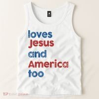 Retro Loves Jesus And America Too Tank Top thumb 2