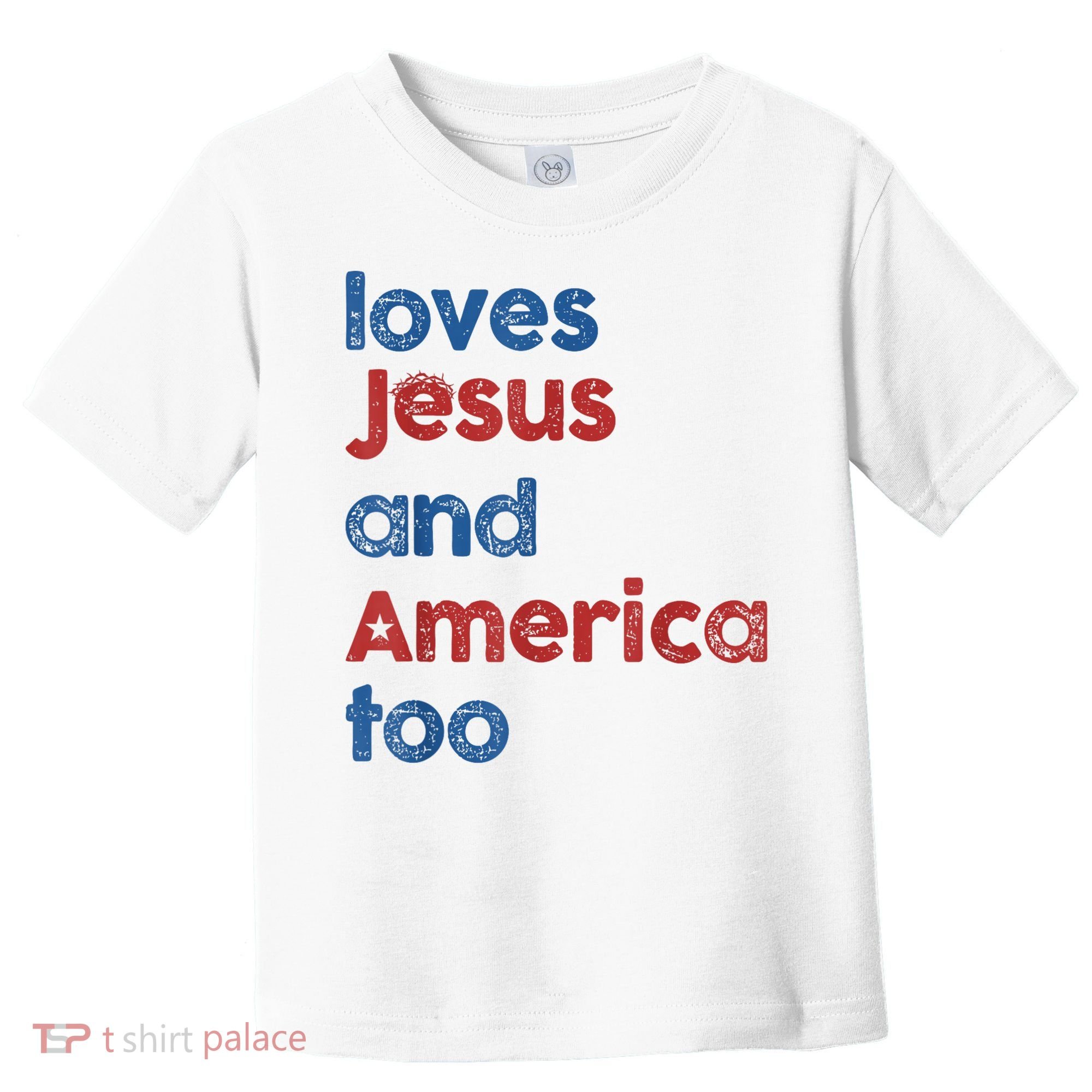 Retro Loves Jesus And America Too Toddler T-Shirt