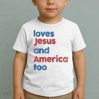 Retro Loves Jesus And America Too Toddler T-Shirt thumb 2