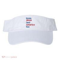 Retro Loves Jesus And America Too Visor thumb 0