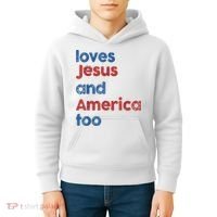 Retro Loves Jesus And America Too Kids Hoodie thumb 4