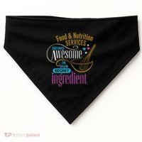 Retro Lunch Lady Food & Nutrition Services Being Awesome USA-Made Doggie Bandana thumb 0