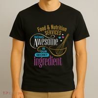 Retro Lunch Lady Food & Nutrition Services Being Awesome T-Shirt thumb 3