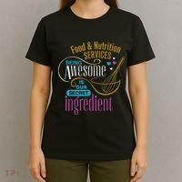 Retro Lunch Lady Food & Nutrition Services Being Awesome T-Shirt thumb 4