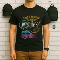 Retro Lunch Lady Food & Nutrition Services Being Awesome T-Shirt thumb 6