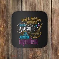 Retro Lunch Lady Food & Nutrition Services Being Awesome Coaster thumb 0