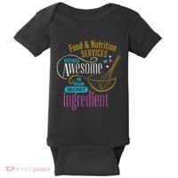 Retro Lunch Lady Food & Nutrition Services Being Awesome Baby Bodysuit thumb 0