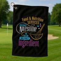Retro Lunch Lady Food & Nutrition Services Being Awesome Golf Towel thumb 1