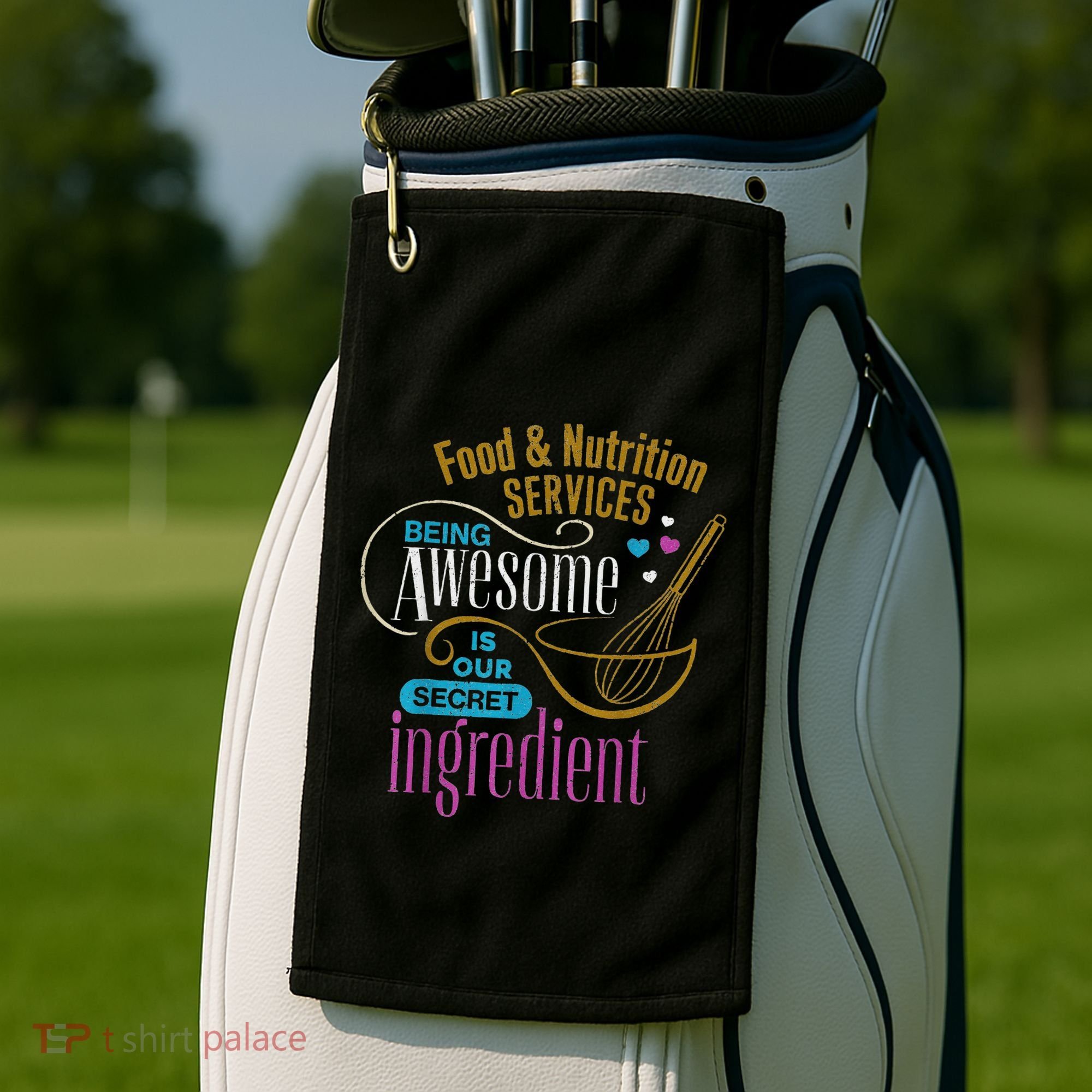 Retro Lunch Lady Food & Nutrition Services Being Awesome Golf Towel