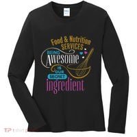 Retro Lunch Lady Food & Nutrition Services Being Awesome Women's Long Sleeve Shirt thumb 0