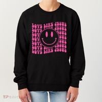 Retro Love Like Jesus Happy Face Aesthetic Women's Sweatshirt thumb 0