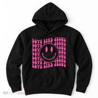 Retro Love Like Jesus Happy Face Aesthetic Hoodie thumb 0