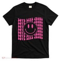Retro Love Like Jesus Happy Face Aesthetic T-Shirt thumb 0