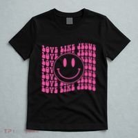 Retro Love Like Jesus Happy Face Aesthetic T-Shirt thumb 5