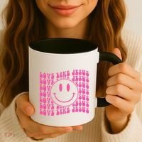 Retro Love Like Jesus Happy Face Aesthetic Coffee Mug thumb 3