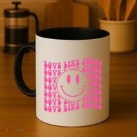 Retro Love Like Jesus Happy Face Aesthetic Coffee Mug thumb 4