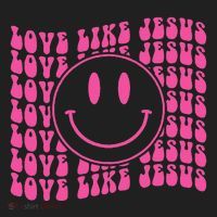 Retro Love Like Jesus Happy Face Aesthetic Beanie thumb 2