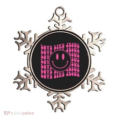 Retro Love Like Jesus Happy Face Aesthetic Ornament