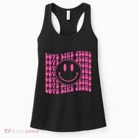 Retro Love Like Jesus Happy Face Aesthetic Women's Tank Top thumb 0