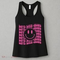Retro Love Like Jesus Happy Face Aesthetic Women's Tank Top thumb 3