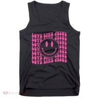 Retro Love Like Jesus Happy Face Aesthetic Tank Top thumb 0