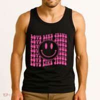 Retro Love Like Jesus Happy Face Aesthetic Tank Top thumb 3