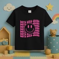 Retro Love Like Jesus Happy Face Aesthetic Toddler T-Shirt thumb 3