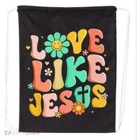 Retro Love Like Jesus Christian Religious God Lovers Gift Drawstring Bag thumb 0
