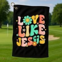 Retro Love Like Jesus Christian Religious God Lovers Gift Golf Towel thumb 1