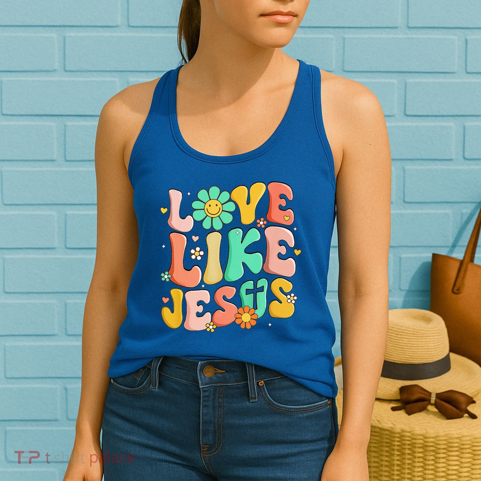 Retro Love Like Jesus Christian Religious God Lovers Gift Women's Tank Top