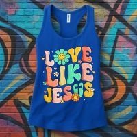 Retro Love Like Jesus Christian Religious God Lovers Gift Women's Tank Top thumb 3