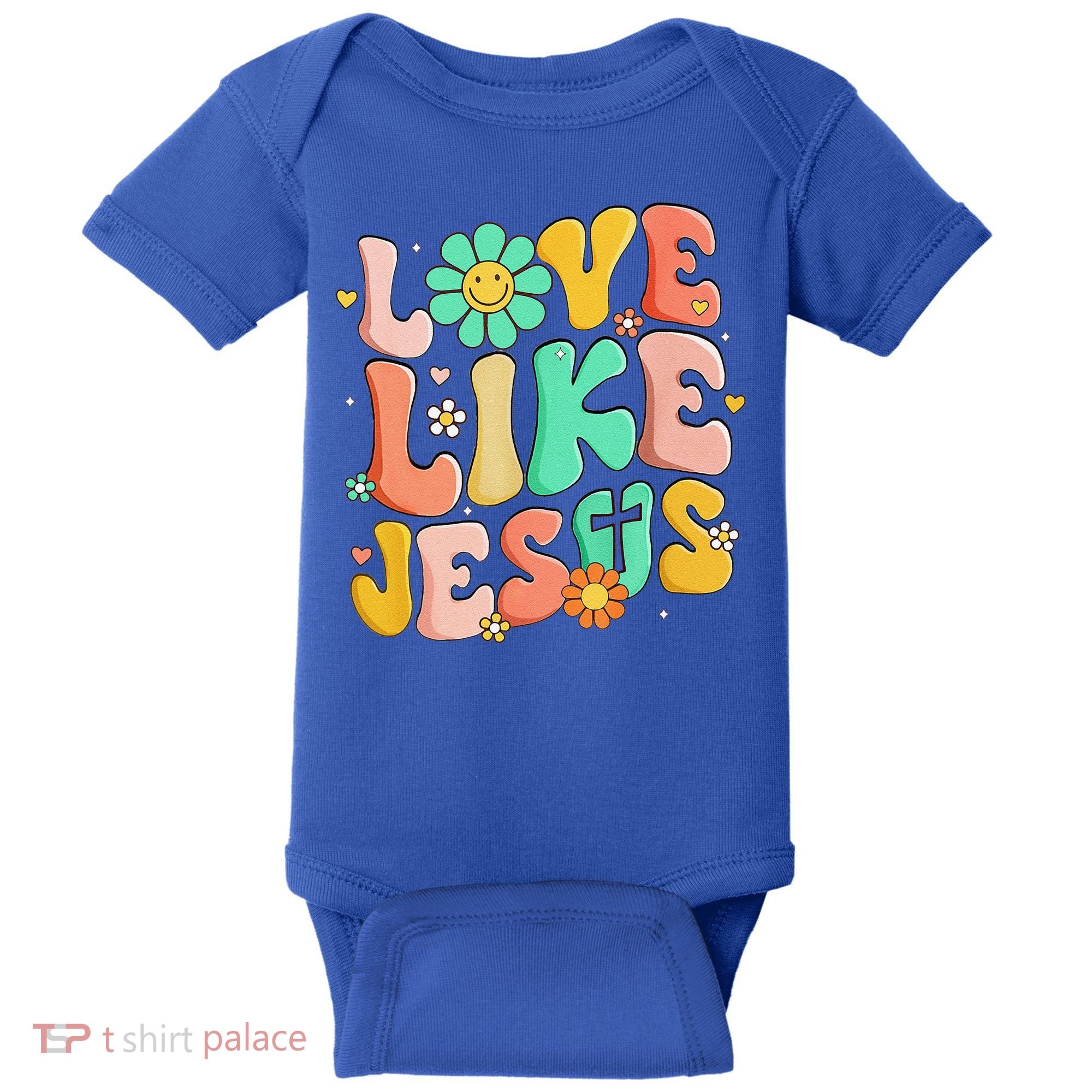 Retro Love Like Jesus Christian Religious God Lovers Gift Baby Bodysuit