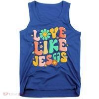 Retro Love Like Jesus Christian Religious God Lovers Gift Tank Top thumb 0